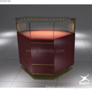 cherry wood display counter for jewelry shop